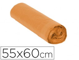 Rollo 15 bolsas basura naranjas 120µ cierra fácil 55x60cm. 23l.